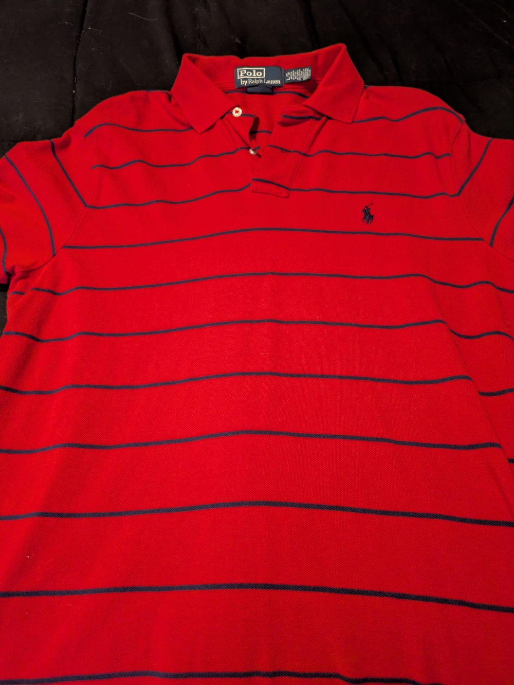 Ralph Lauren Red Polo with Navy Stripe
